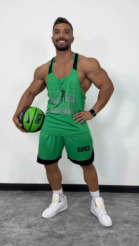 ست رکابی و شلوارک بدنسازی مردانه مدل BIG MAN پارچه تنفسی ضد تعریق با کیفیت در 4 رنگ جذاب