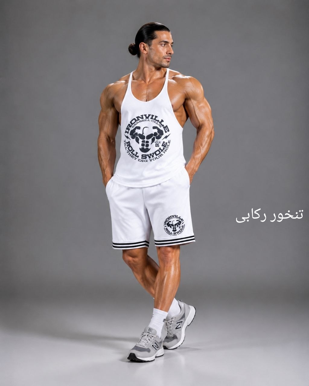 رکابی بدنسازی مردانه بند باریک مدل IRON VILLE پارچه سوزنی تنفسی با ضمانت در 8 رنگ جذاب