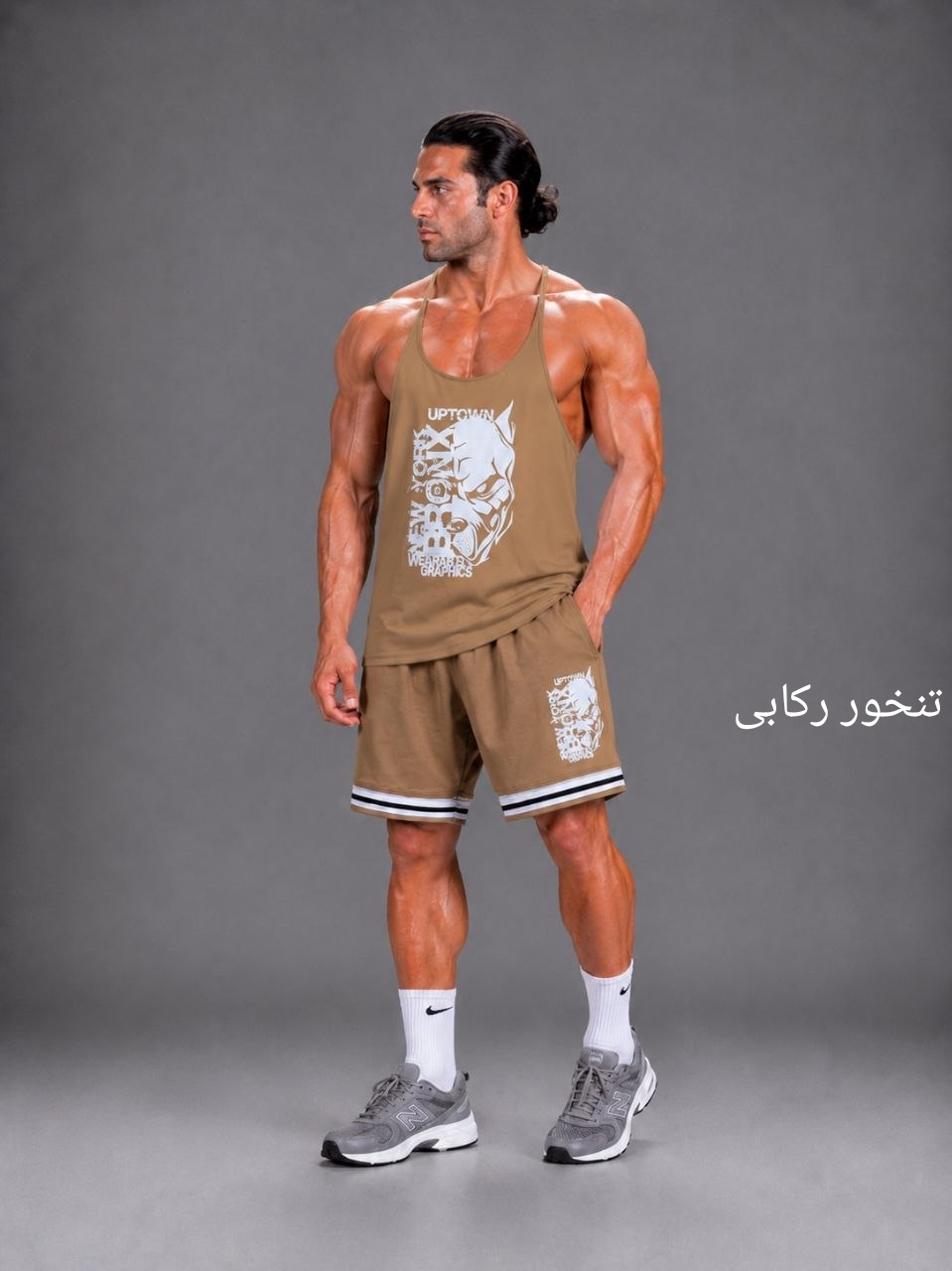 رکابی بدنسازی مردانه بند باریک مدل UP TOWN پارچه سوزنی تنفسی با ضمانت در 8 رنگ جذاب