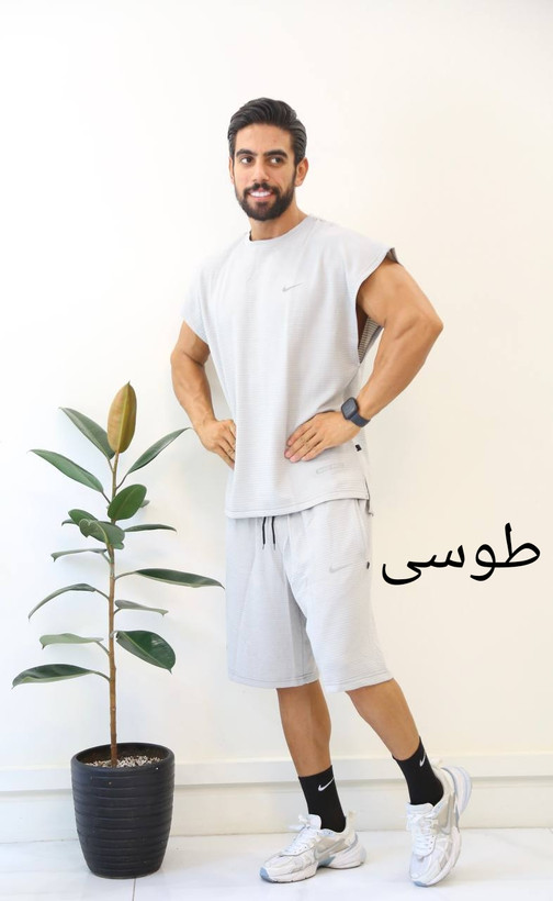 ست وست و شلوارک ورزشی مردانه مدل NIKE پارچه بیسکوئیتی با ضمانت در 6 رنگ جذاب
