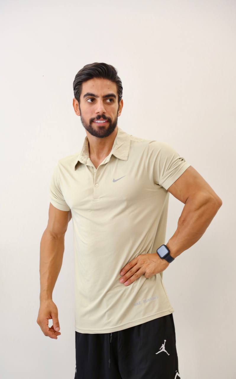 تیشرت ورزشی مردانه یقه 3 دکمه مدل NIKE پارچه همافیل با ضمانت در 4 رنگ جذاب