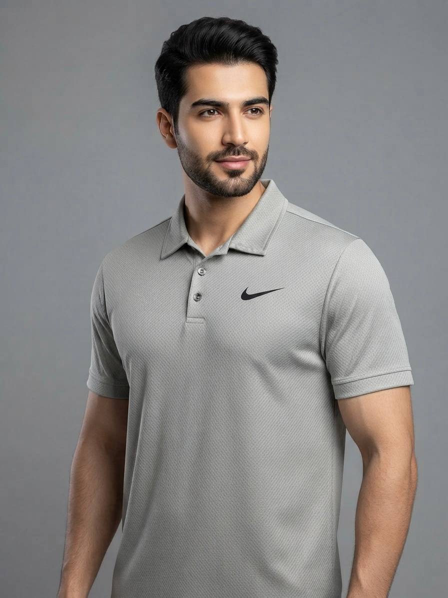 تیشرت ورزشی مردانه یقه 3 دکمه مدل NIKE پارچه کندویی تنفسی در 6 رنگ جذاب