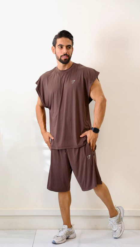 ست وست و شلوارک ورزشی مردانه مدل GYM SHARK پارچه همافیل (وارداتی) تنفسی با ضمانت در 4 رنگ جذاب