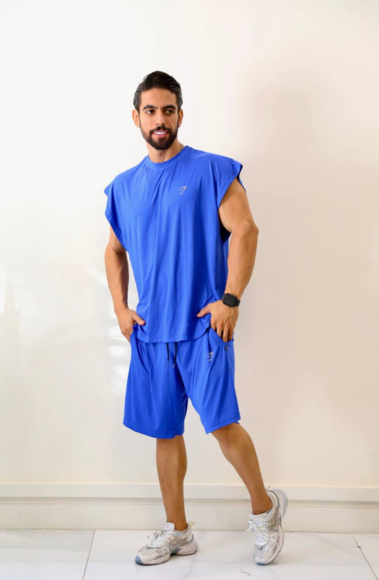 ست وست و شلوارک ورزشی مردانه مدل GYM SHARK پارچه همافیل (وارداتی) تنفسی با ضمانت در 4 رنگ جذاب